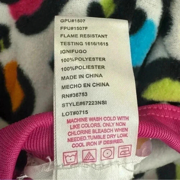 Beverly Hills Princess Neon LEOPARD Sleeper One-Piece PJ's Girls SZ 10 #2061 - Picture 9 of 10